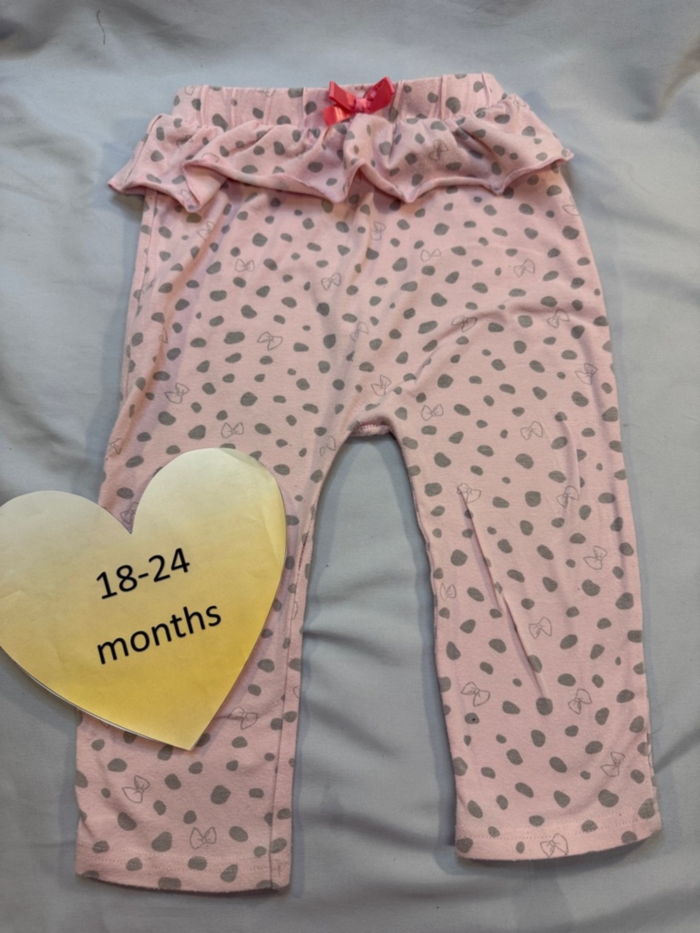 Disney Pink Polka Dot Ruffle Waist Baby Pants